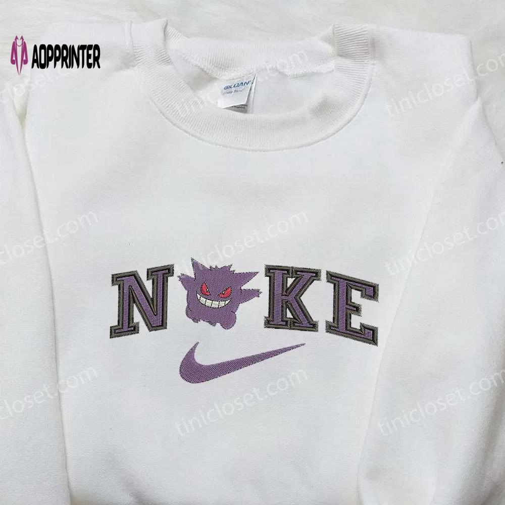 Gengar x nike embroidered shirt: custom pokemon apparel Embroidered Shirt