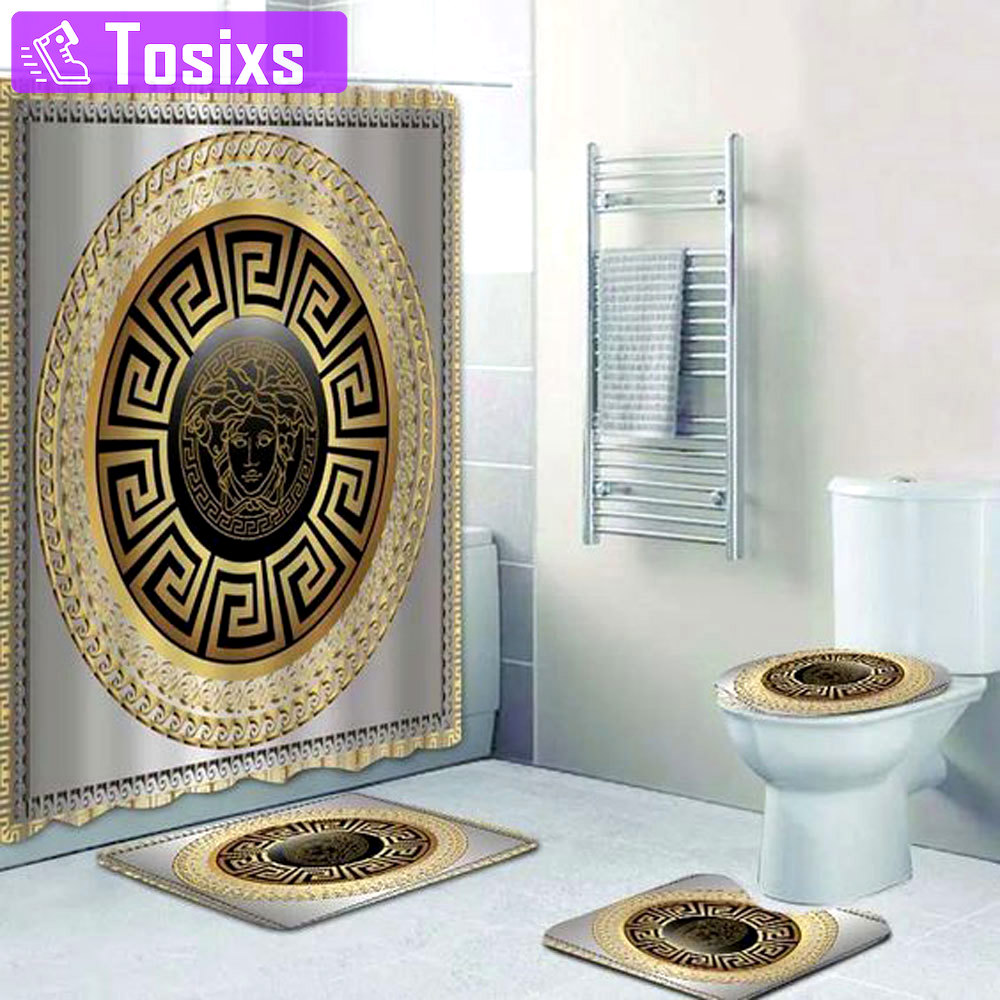 Gianni versace gold hypebeast bath mat bathroom sets home decor luxury fashion brand Bathroom Set