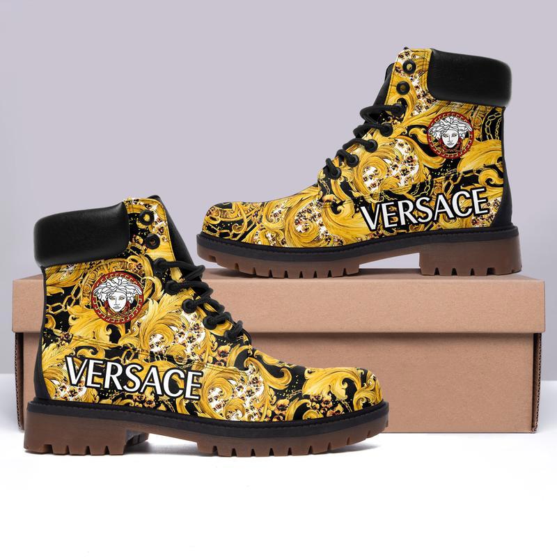 Gianni versace gold timberland boots form timboots shoes hot 2023 gifts for men women Timboots Shoes