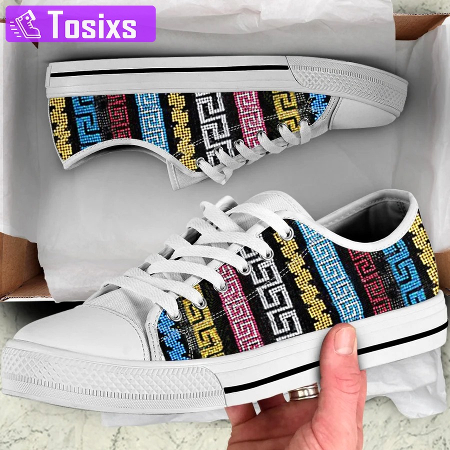 Gianni versace multicolor low top canvas shoes sneakers hot best for men women 78 lwcs Low Top Canvas Shoes