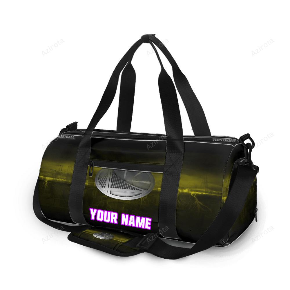 Golden state warriors emblem texture thunder2 personalized name travel bag gym bag 347 Travel Bag