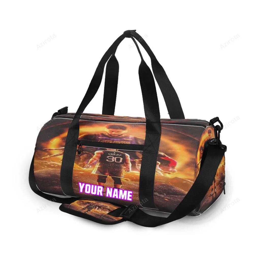 Golden state warriors stephen curry 30 texture5 personalized name travel bag gym bag 1841 Travel Bag