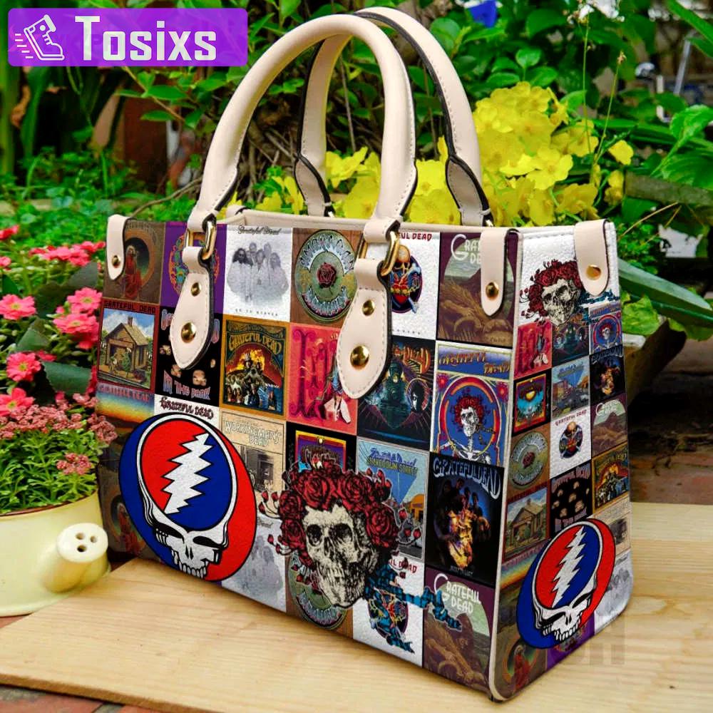 Grateful dead leather handbag gift for women 422 Women Leather Hand Bag