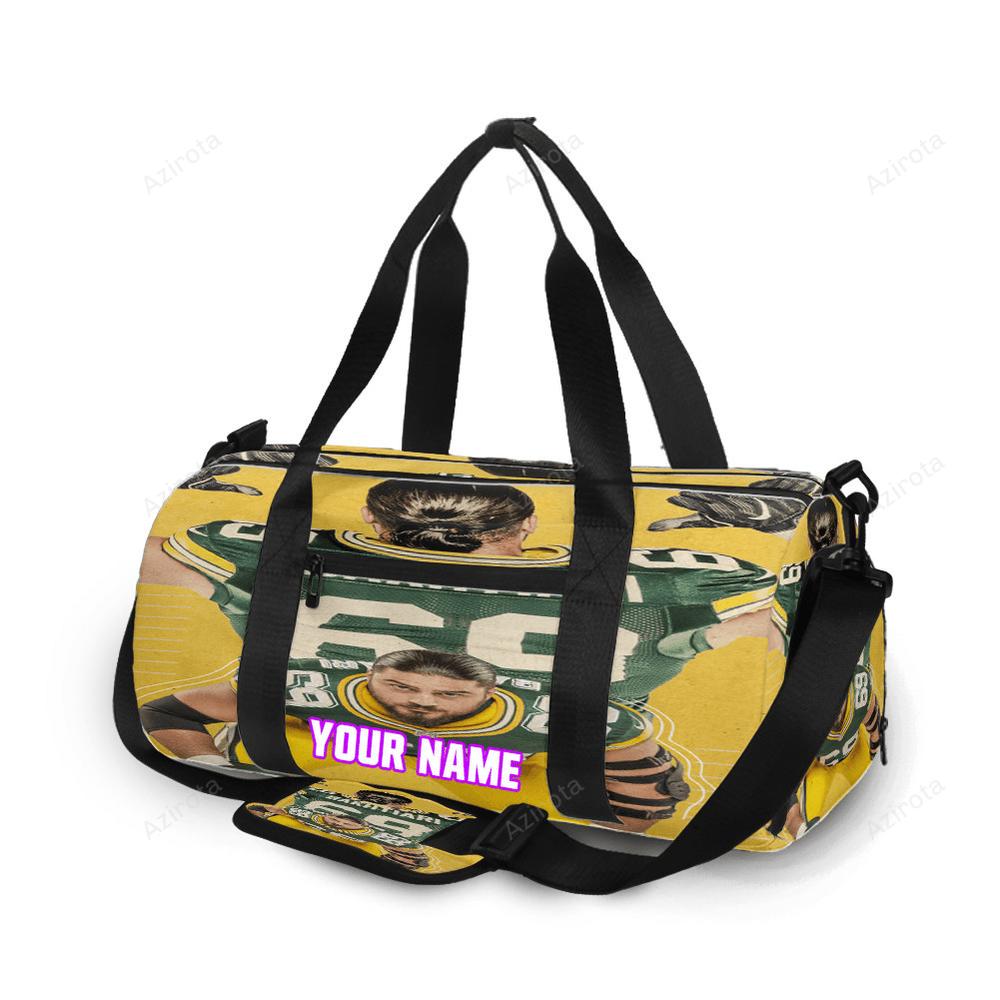 Green bay packers david bakhtiari no69 personalized name travel bag gym bag 981 Travel Bag