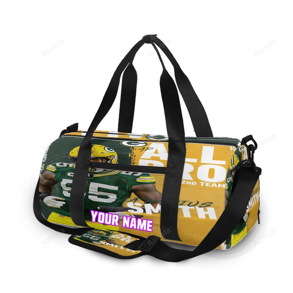 Green bay packers za darius smith no55 personalized name travel bag gym bag 1087 Travel Bag