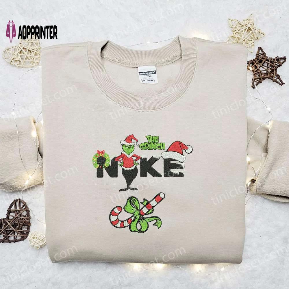 Grinch xmas x nike movie embroidered sweatshirt: festive christmas shirt best gift ideas Embroidered Shirt