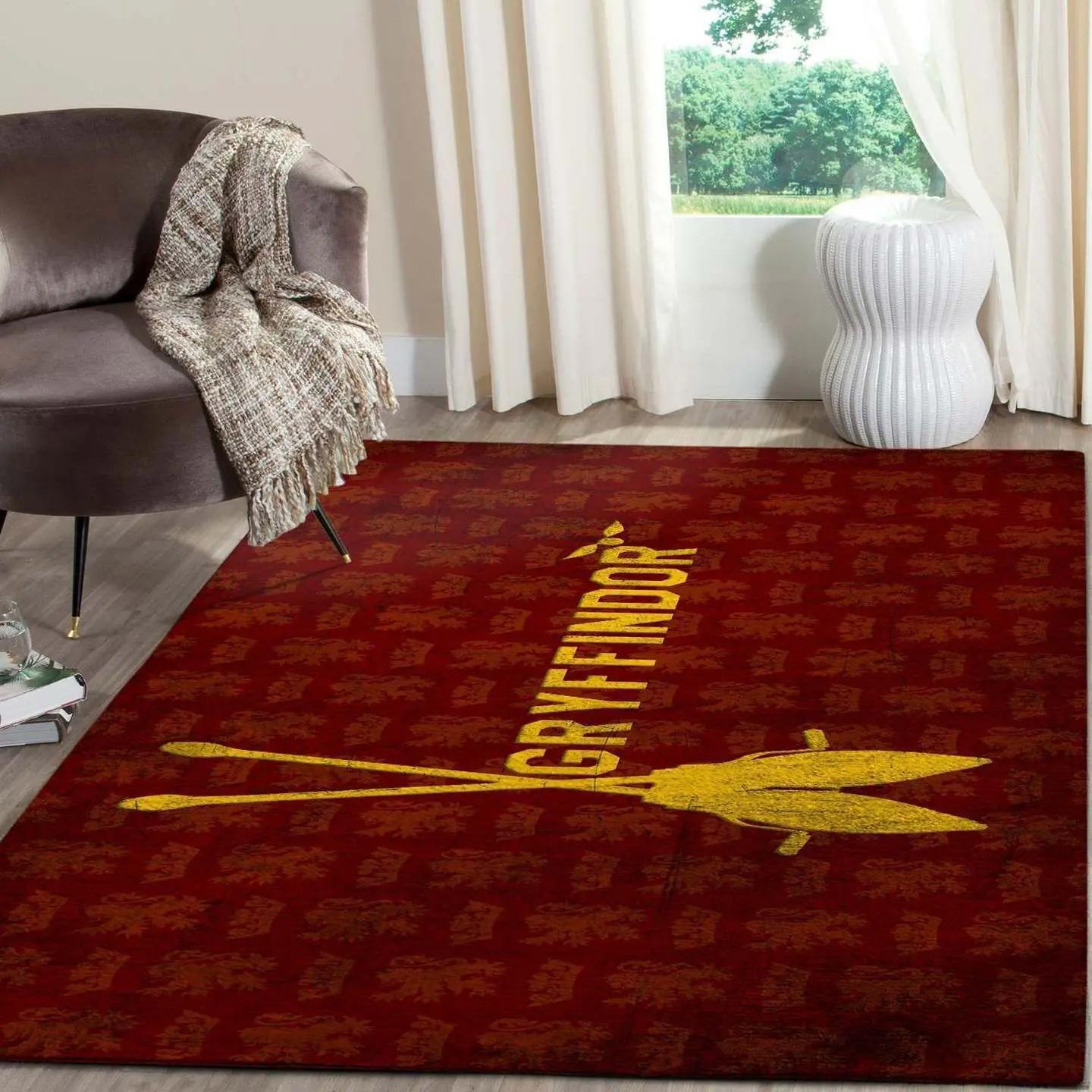 Gryffindor harry potter area rug living room rug home decorfloor decor the us decor Rectangle Rug