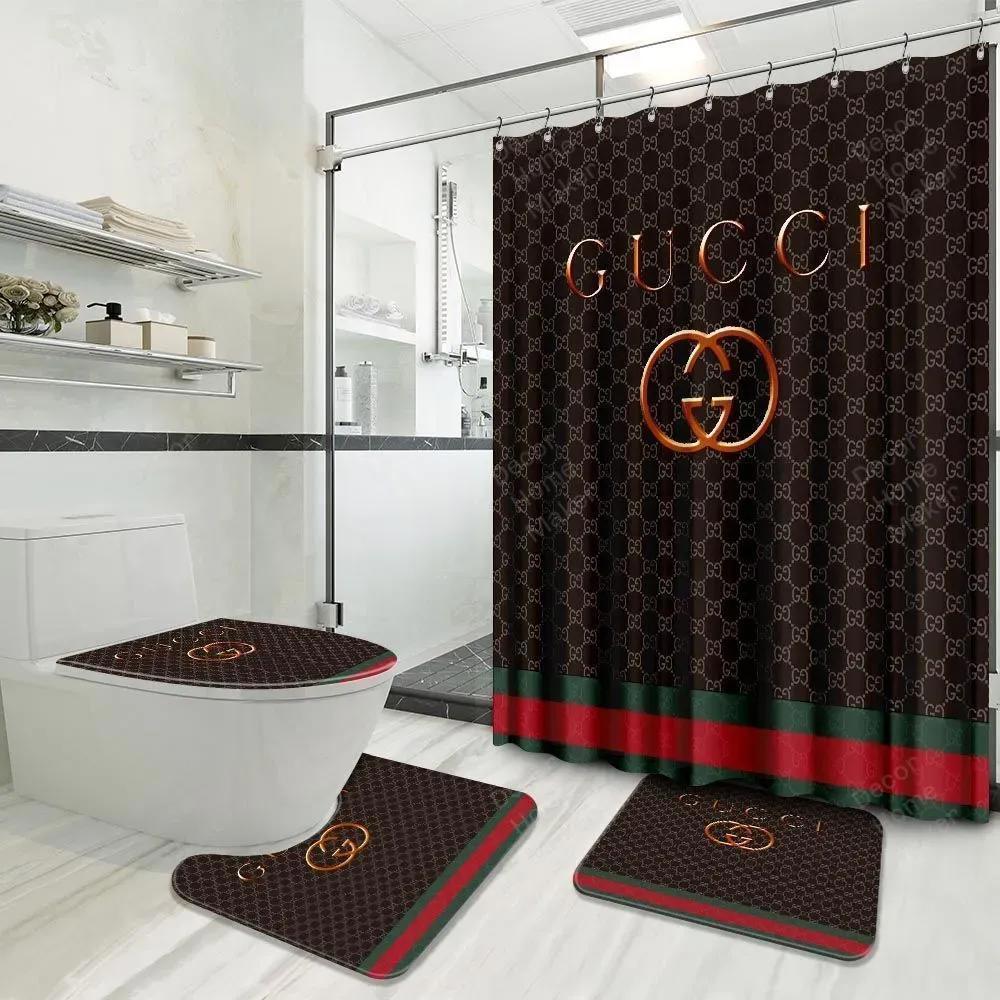 Gucci bathroom set hypebeast luxury fashion brand home decor bath mat Bathroom Set