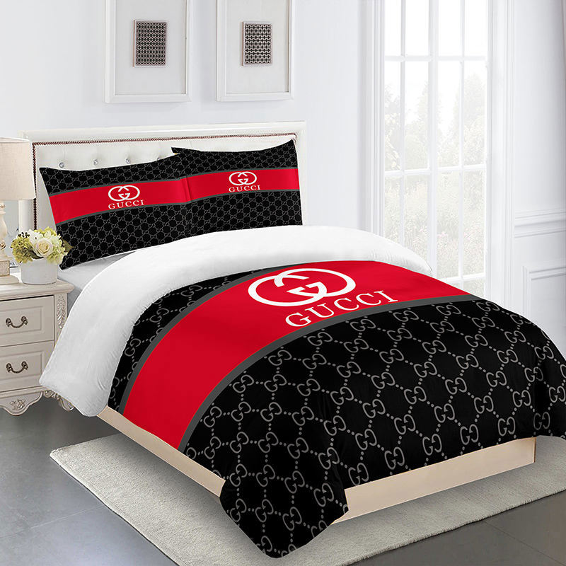 Gucci beige and brown logo type 1473 Bedding Sets home decor covers bedspread premium fashion brand duvet bed linen hyperbeast Bedroom blankets bedclothes sheets luxury ideas