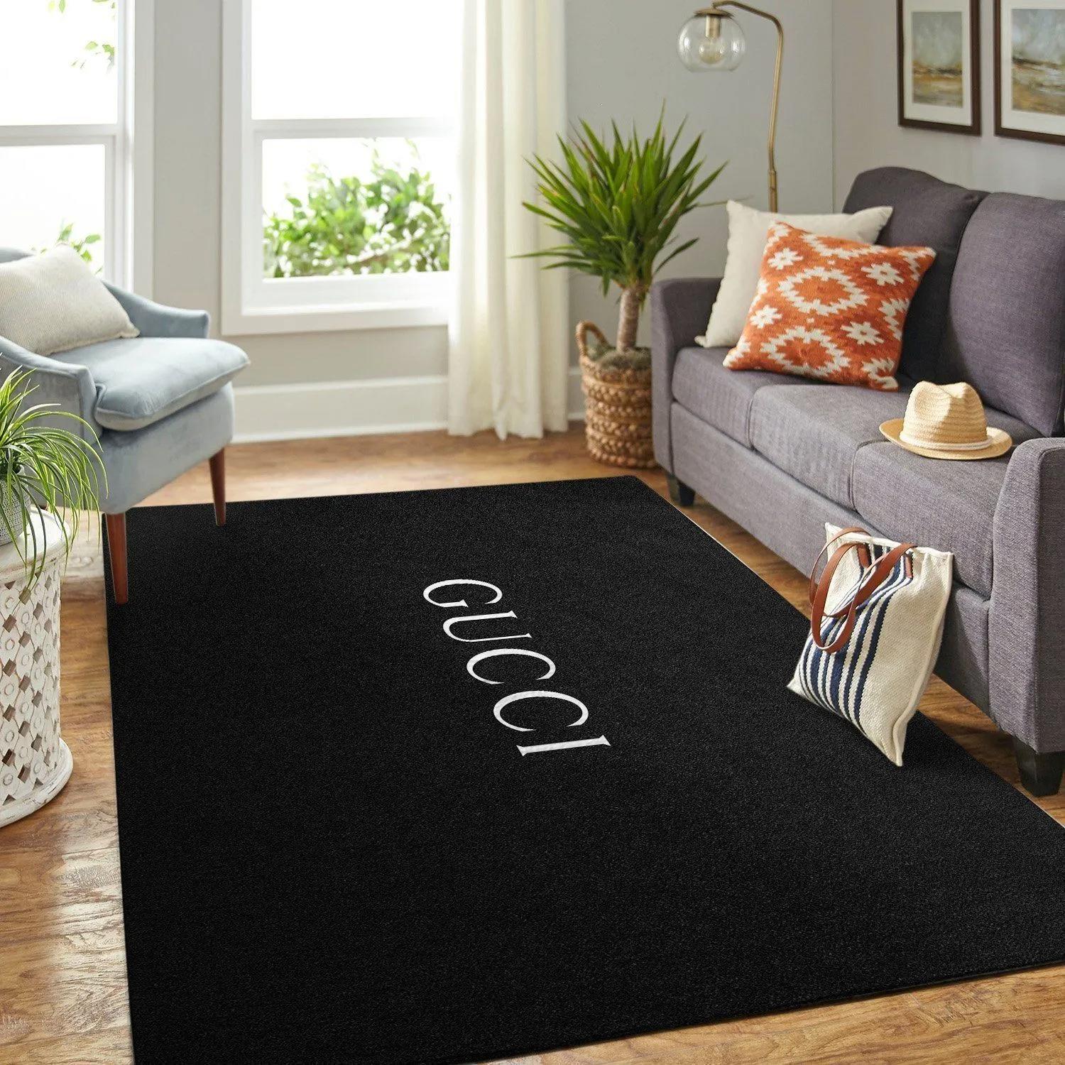 Gucci dark logo type 1004. Upgrade Your Living Room with Luxury Home Decor: Area Carpets, Floor Decor, Door Mats, and Hot Gift Items with style a High-End Fashion Brand Rectangle Rug