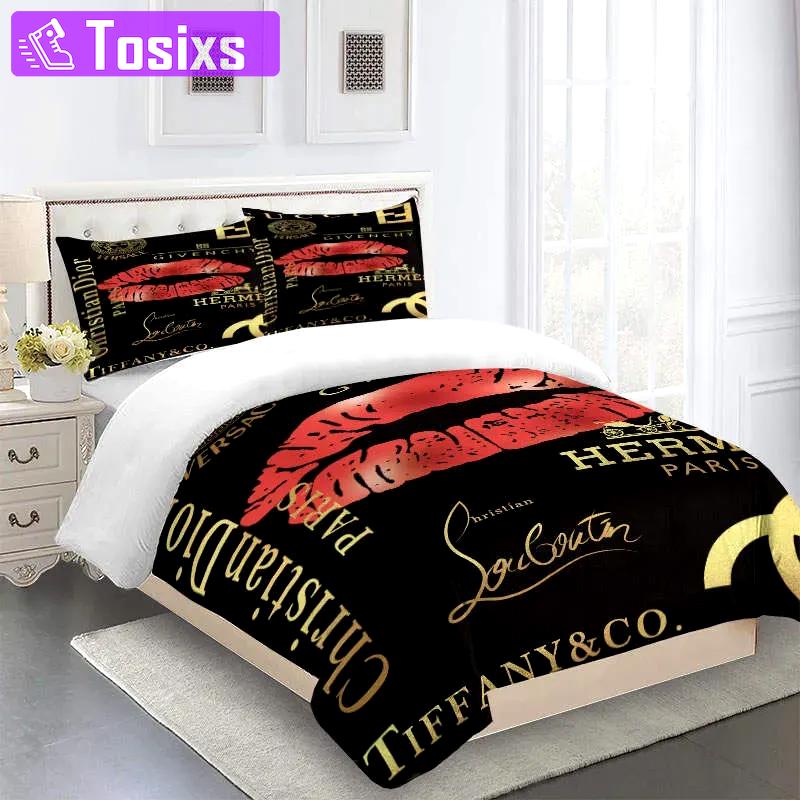 Gucci fashion logo limited luxury brand bedding sets, bedroom decor , thanksgiving decorations for home 27 best luxury bed sets gift thankgivings and christmas Bedding Sets