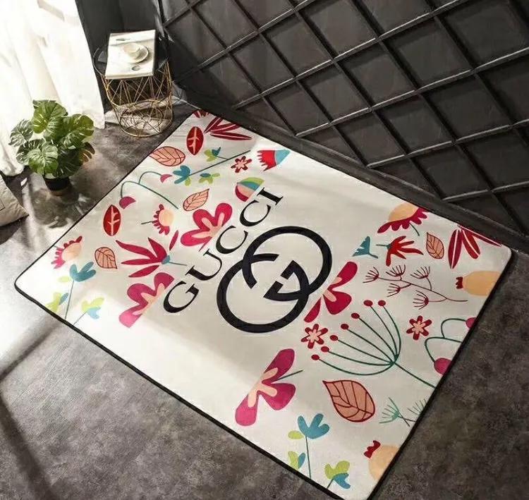 Gucci flower logo type 286. Upgrade Your Living Room with Luxury Home Decor: Area Carpets, Floor Decor, Door Mats, and Hot Gift Items with style a High-End Fashion Brand Rectangle Rug