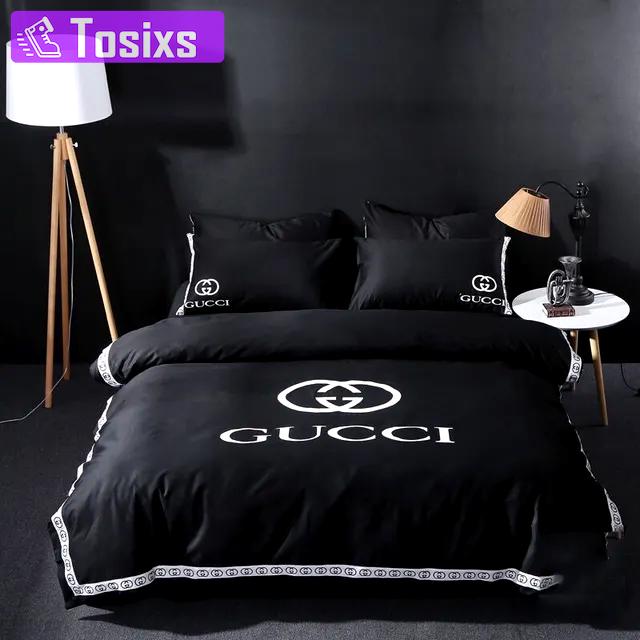 Gucci luxury brand black bedding set bedspread duvet cover set home decorations Bedding Sets