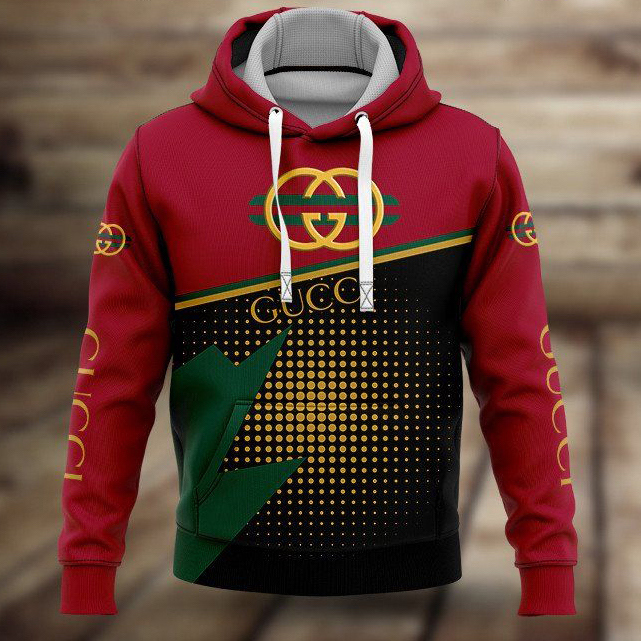 Gucci red green fashion luxury brand hoodie for men women Hoodie 3D