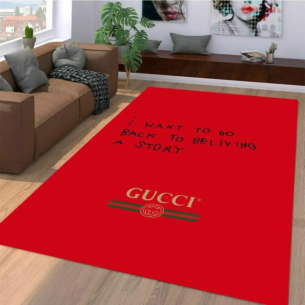 Gucci red logo type 951. Upgrade Your Living Room with Luxury Home Decor: Area Carpets, Floor Decor, Door Mats, and Hot Gift Items with style a High-End Fashion Brand Rectangle Rug