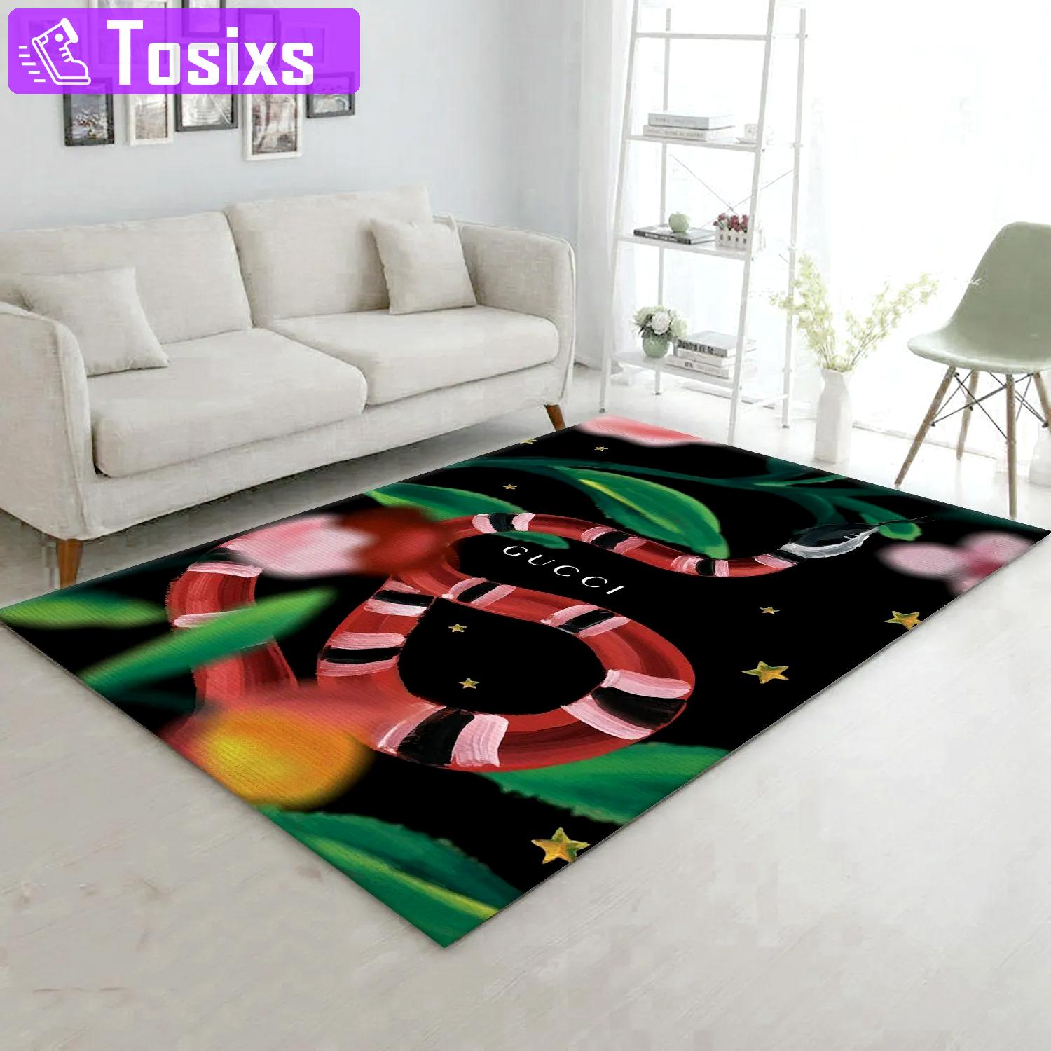 Gucci snake logo type 929. Upgrade Your Living Room with Luxury Home Decor: Area Carpets, Floor Decor, Door Mats, and Hot Gift Items with style a High-End Fashion Brand Rectangle Rug