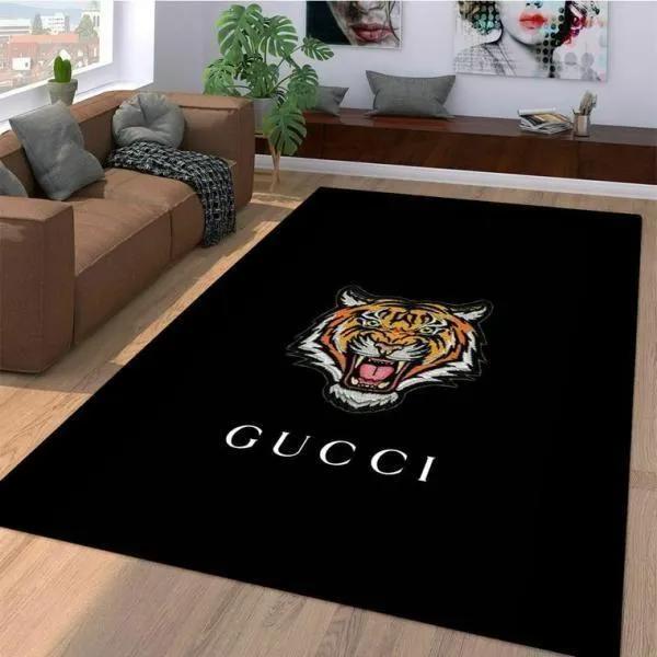 Gucci tiger logo type 902. Upgrade Your Living Room with Luxury Home Decor: Area Carpets, Floor Decor, Door Mats, and Hot Gift Items with style a High-End Fashion Brand Rectangle Rug