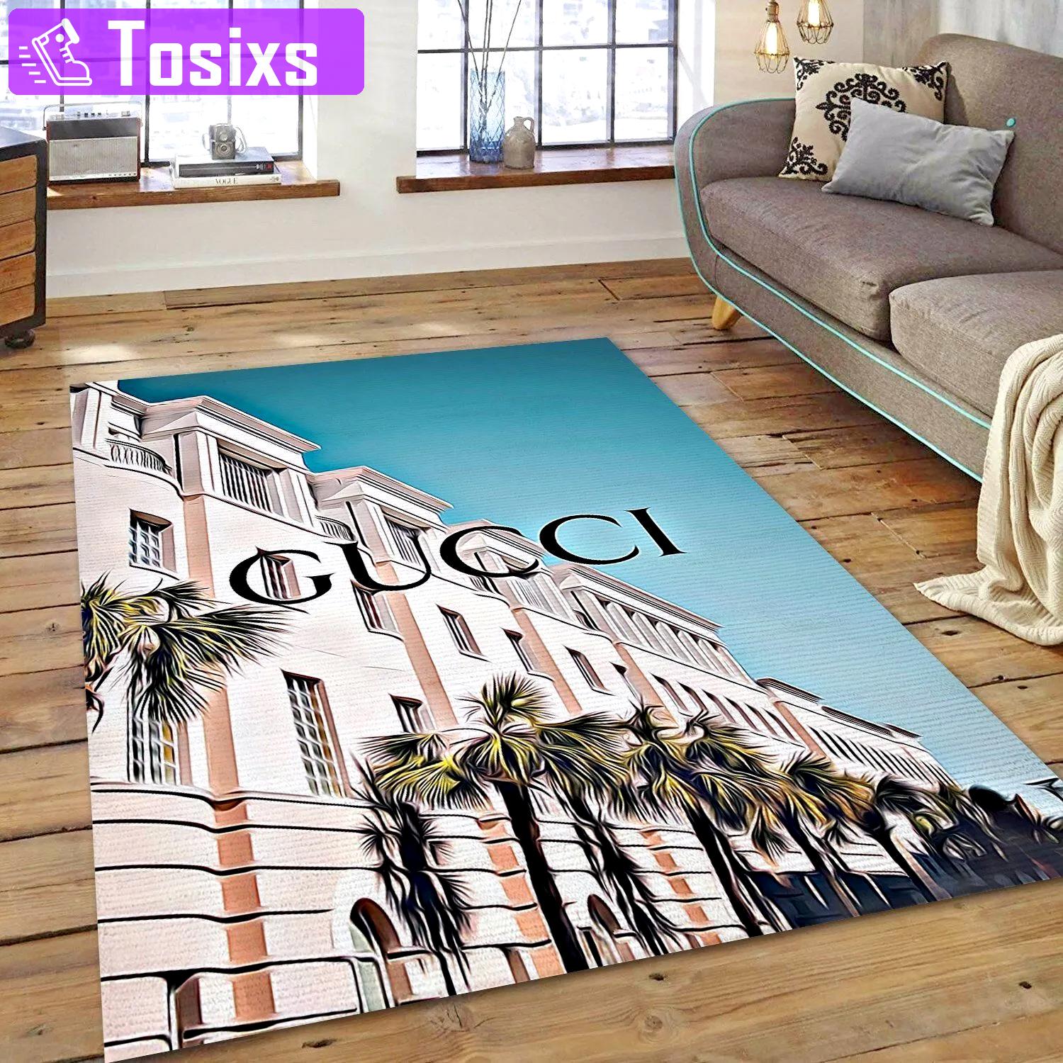 Gucci vintage logo type 382. Upgrade Your Living Room with Luxury Home Decor: Area Carpets, Floor Decor, Door Mats, and Hot Gift Items with style a High-End Fashion Brand Rectangle Rug