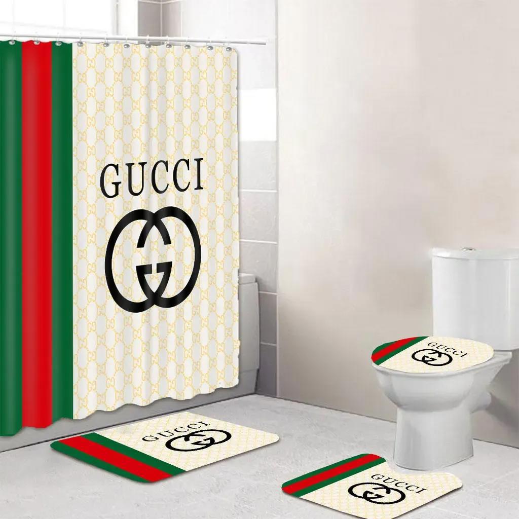 Gucci yellow premium fashion luxury brand bathroom set home decor Bathroom Set