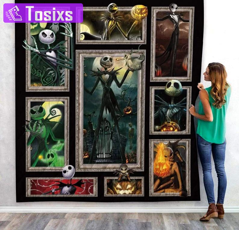 Halloween decorations 3d jack skellington halloween pumpkin custom quilt Quilt Blanket