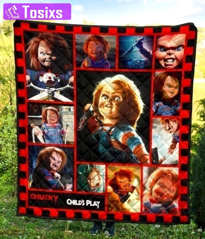 Halloween decorations chucky child’s play horror halloween quilt blanket Quilt Blanket