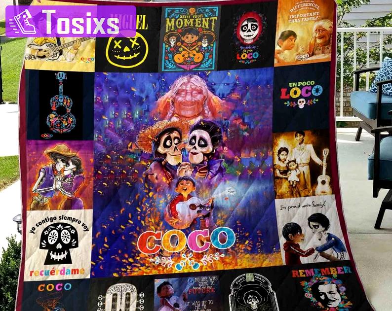 Halloween decorations coco fleece blanket, coco cartoon blanket, miguel coco blanket, birthday gifts for kids, christmas gifts, halloween gifts Quilt Blanket