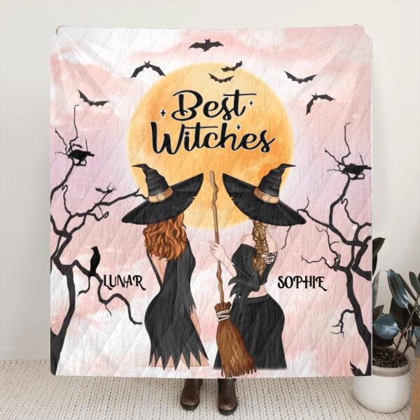 Halloween decorations custom personalized witches quilt/ fleece blanket – halloween gift for friends – best witches Quilt Blanket