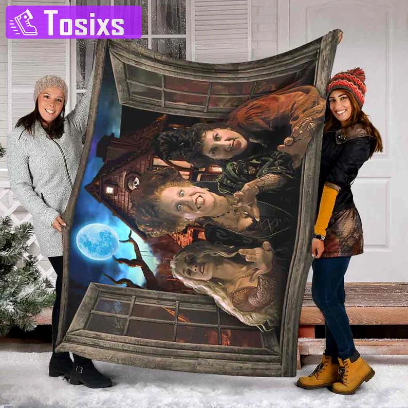 Halloween decorations halloween hocus pocus blanket, hocus pocus halloween witchy blanket, sanderson sister halloween blanket mink sherpa blanket- scary character Quilt Blanket