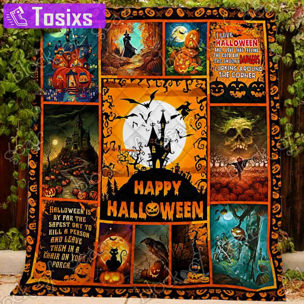 Halloween decorations happy halloween 3d all over printed quilt blanket Quilt Blanket