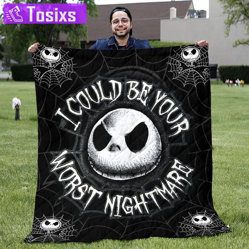 Halloween decorations skull blanket - i could be your worst nightmare blanket - halloween gift for adults Quilt Blanket