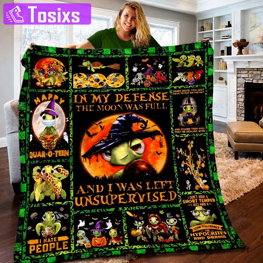 Halloween decorations turtle halloween quilt blanket tv056071 Quilt Blanket