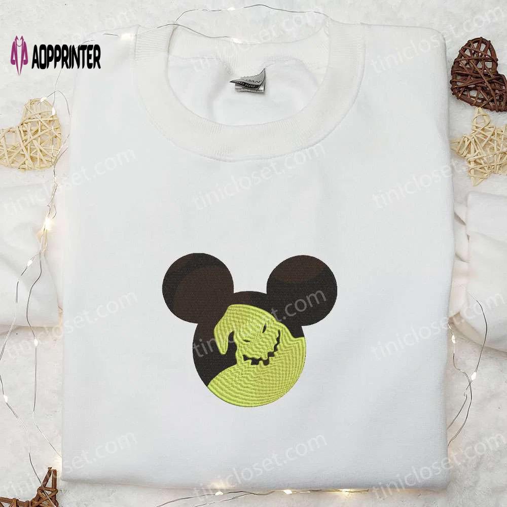 Halloween mickey head embroidered shirt: best disney halloween gift for family Embroidered Shirt
