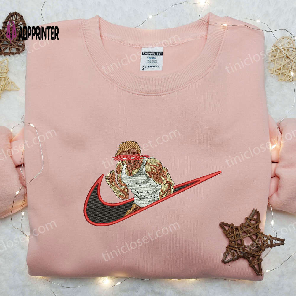 Hanma baki x nike embroidered shirt – premium collaboration design for athletes Embroidered Shirt