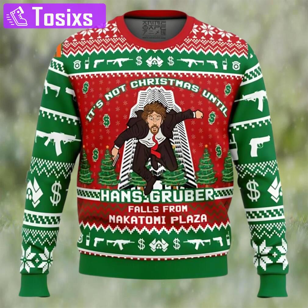 Hans gruber fall nakatomi plaza die hard ugly christmas sweater Christmas Ugly Sweater