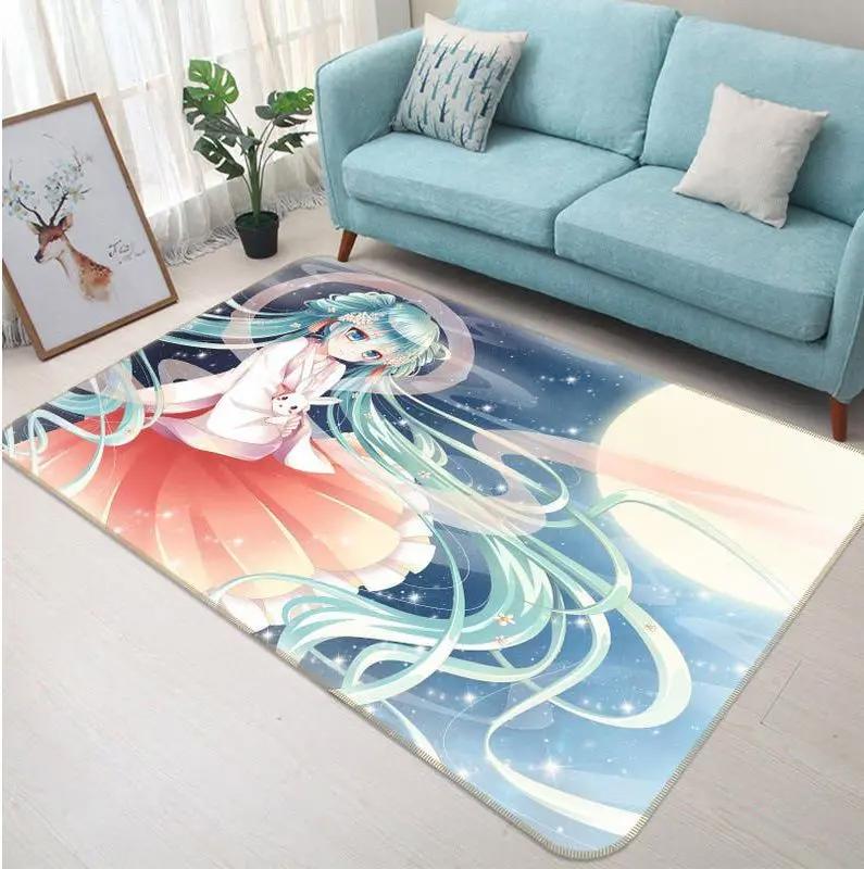 Hatsune miku anime 7 area rug living room and bed room rug rug regtangle carpet floor decor home decor Rectangle Rug