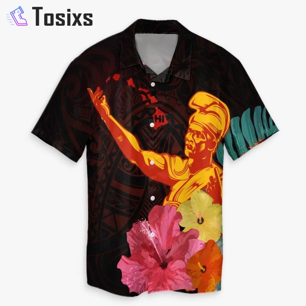 Hawaiian king kamehameha hibiscus hawaiian shirt Hawaii Shirt Shorts & Flip Flops