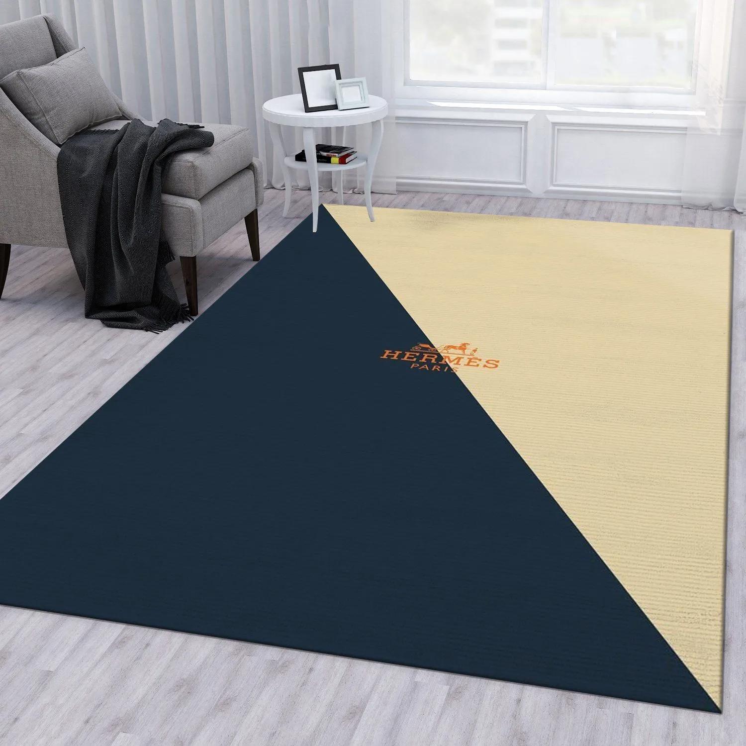 Hermes logo type 763. Upgrade Your Living Room with Luxury Home Decor: Area Carpets, Floor Decor, Door Mats, and Hot Gift Items with style a High-End Fashion Brand Rectangle Rug