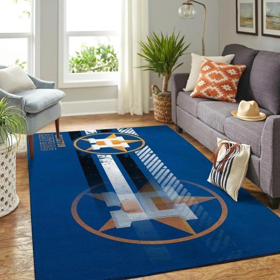 Houston astros area rug mlb baseball team logo carpet living room rugs v4267 Rectangle Rug