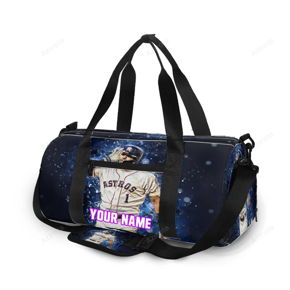 Houston astros carlos correa 1 v2 personalized name travel bag gym bag 1850 Travel Bag