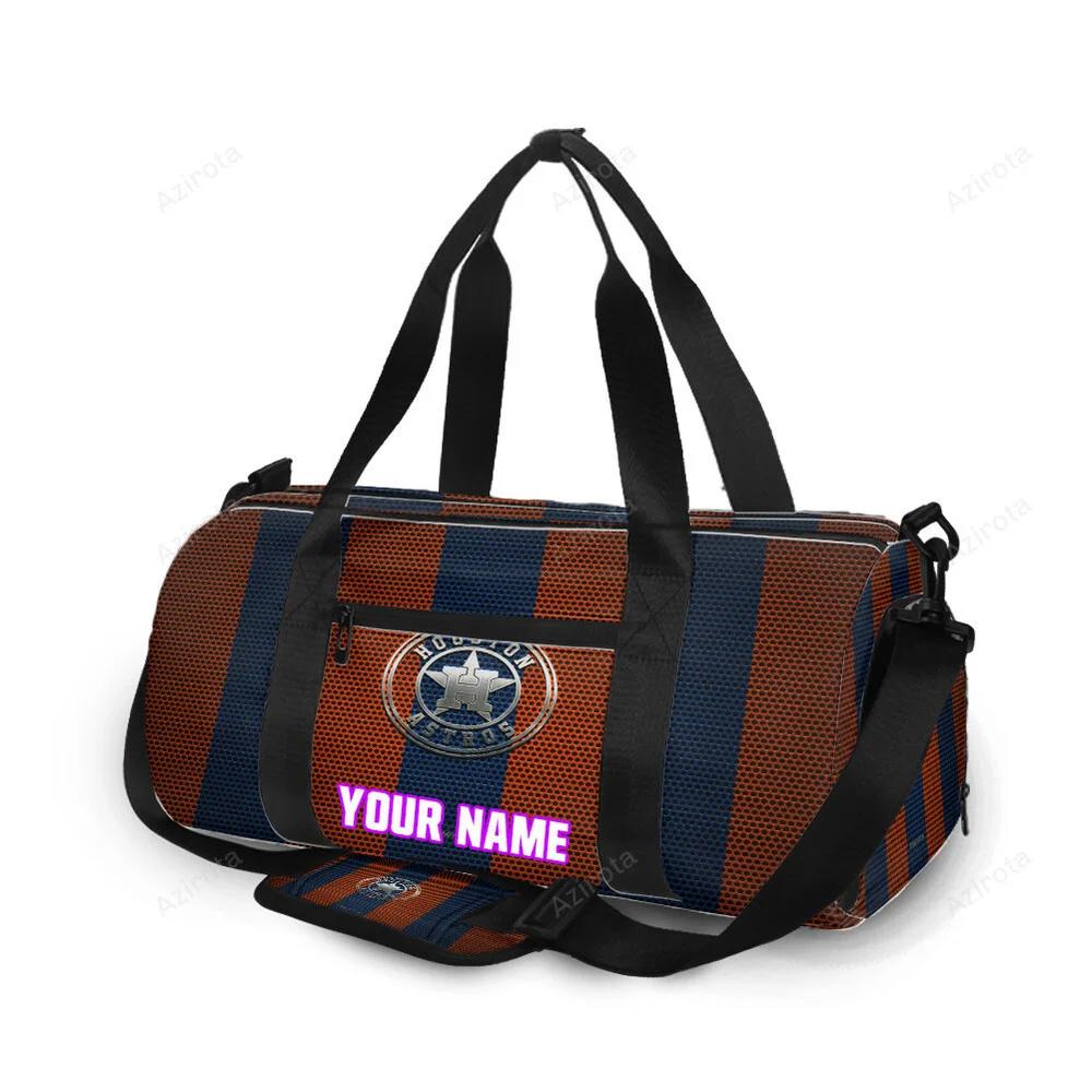 Houston astros emblem texture metal personalized name travel bag gym bag 1034 Travel Bag