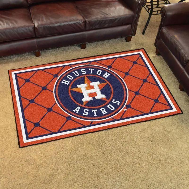 Houston astros mlb baseball area rug baseball rug regtangle carpet v8388 Rectangle Rug