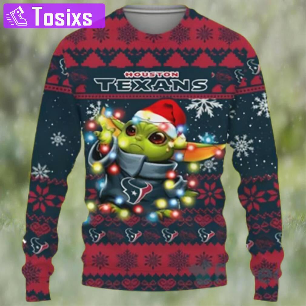 Houston texans baby yoda star wars sports football american ugly christmas sweater Christmas Ugly Sweater