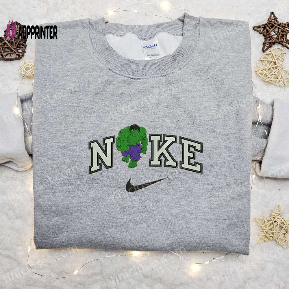 Hulk x nike movie embroidered shirt marvel universe nike inspired Embroidered Shirt