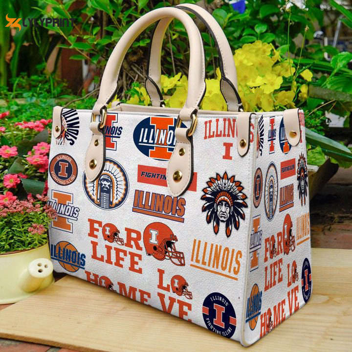 Illinois fighting illini 1 leather handbag 3396 Women Leather Hand Bag