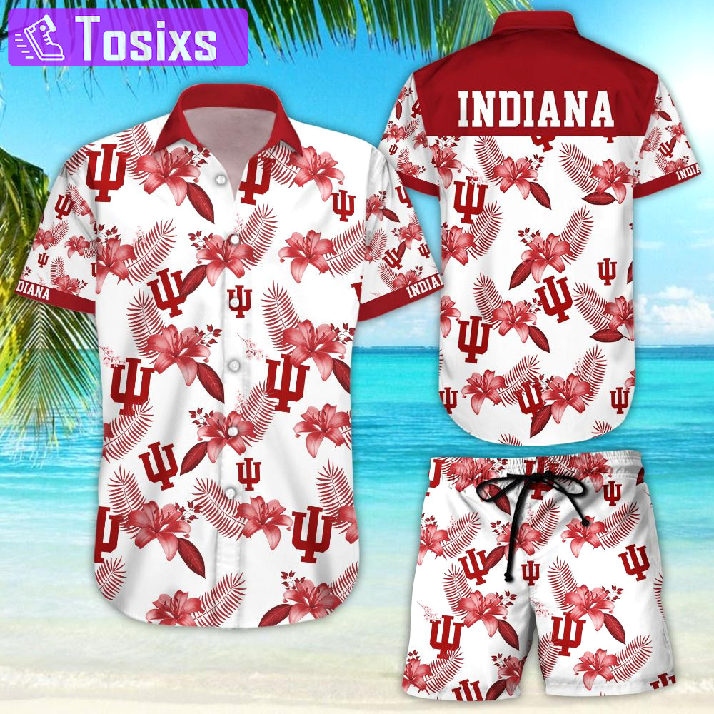 Indiana hoosiers hawaiian shirt 3d Hawaii Shirt Shorts & Flip Flops