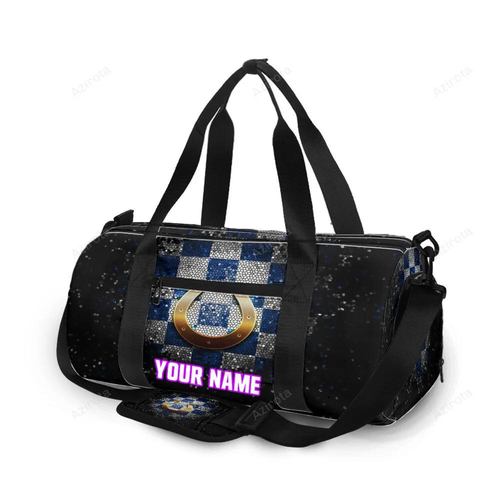 Indianapolis colts golden glass personalized name travel bag gym bag 2023 Travel Bag