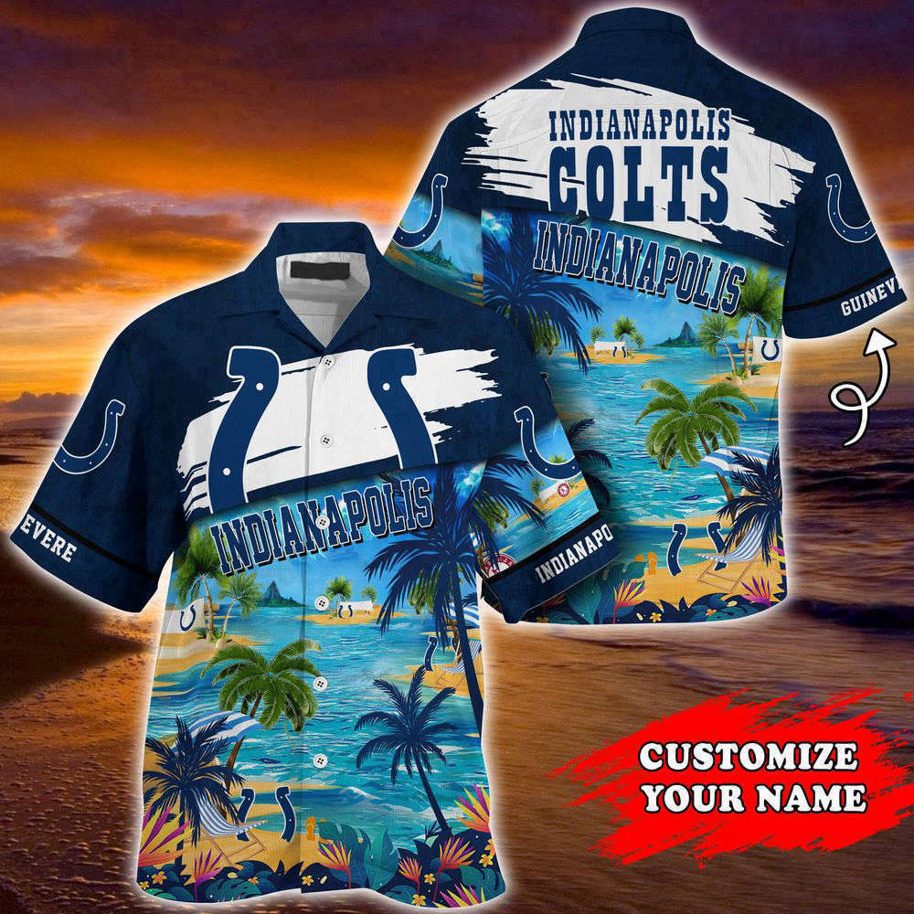 Indianapolis colts nfl-customized summer hawaii shirt for sports fans Hawaii Shirt