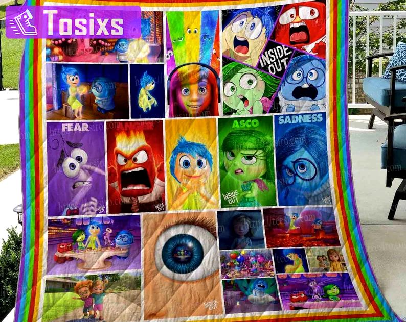 Inside out fleece blanket, inside out blanket, inside out characters blanket, birthday gifts for kids, christmas gifts Quilt Blanket