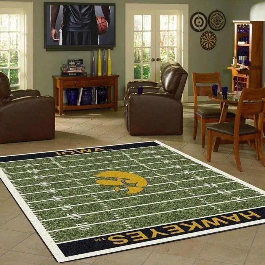 Iowa hawkeyes area rug living room rug home decor ncaa team logo 200217 1 Rectangle Rug