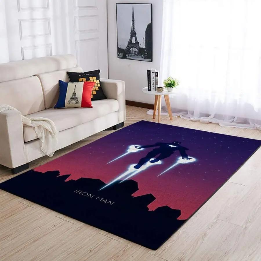 Iron man area rug living room rug home decor marvel superhero movie 19091804 Rectangle Rug